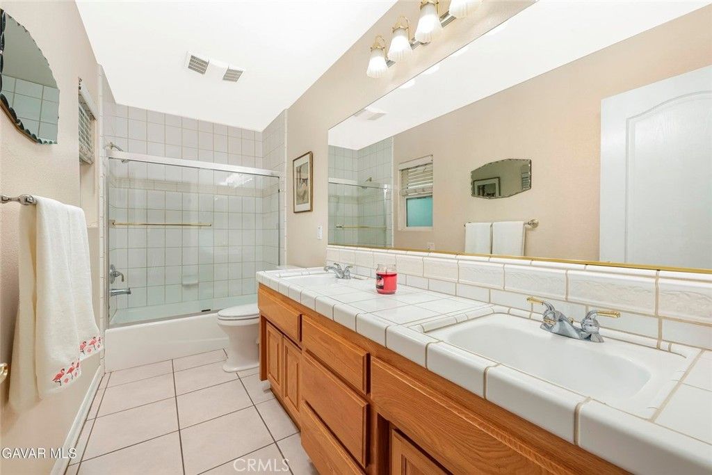 Bathroom, Dual Sink Vanities, Glass Shower, Interior, Tile Countertops