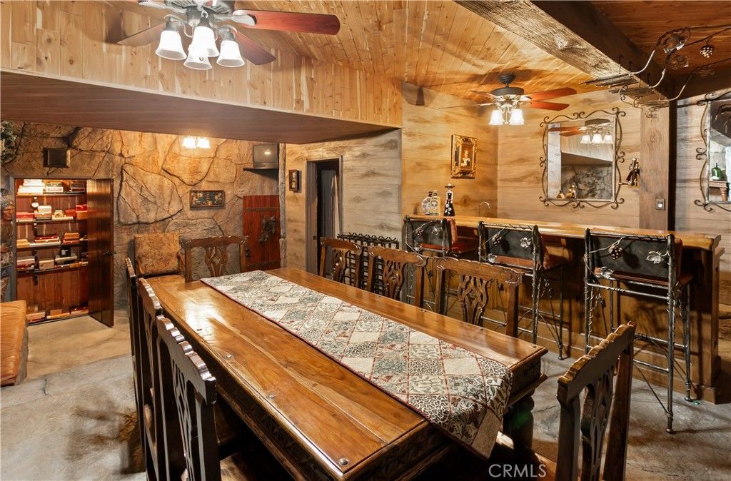 Dining room, Interior, Stone Walls, Wooden Ceilings