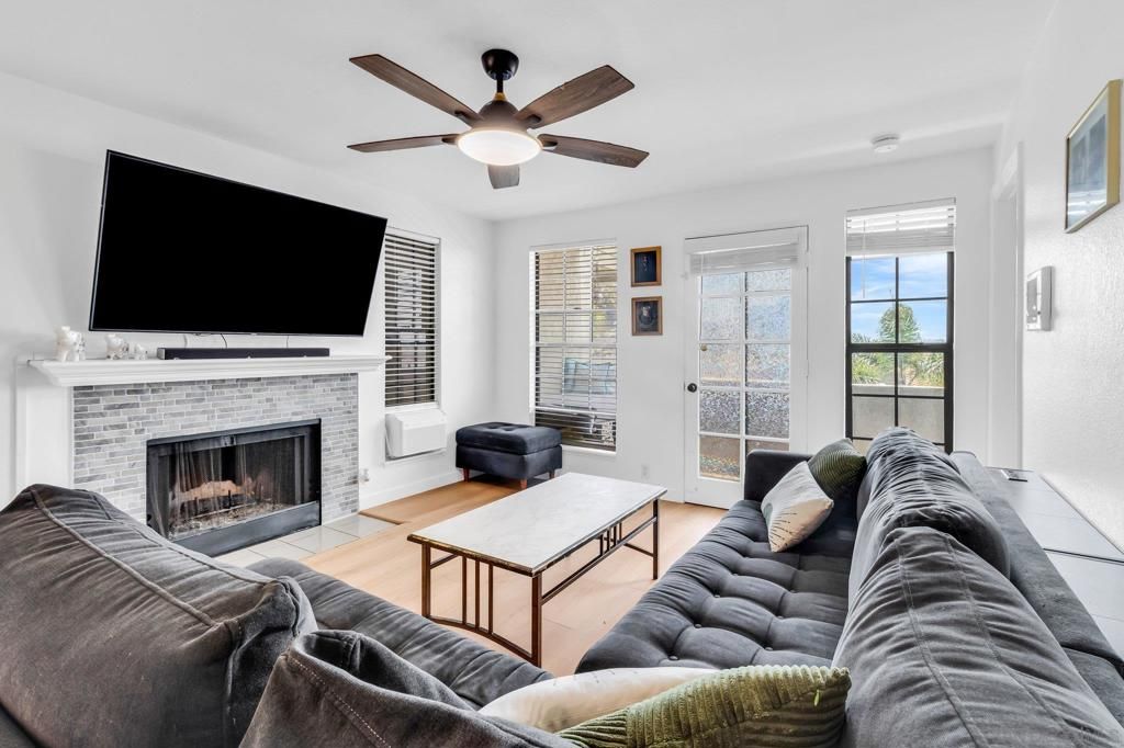 Fireplace, Interior, Living room, Wood Texture Flooring