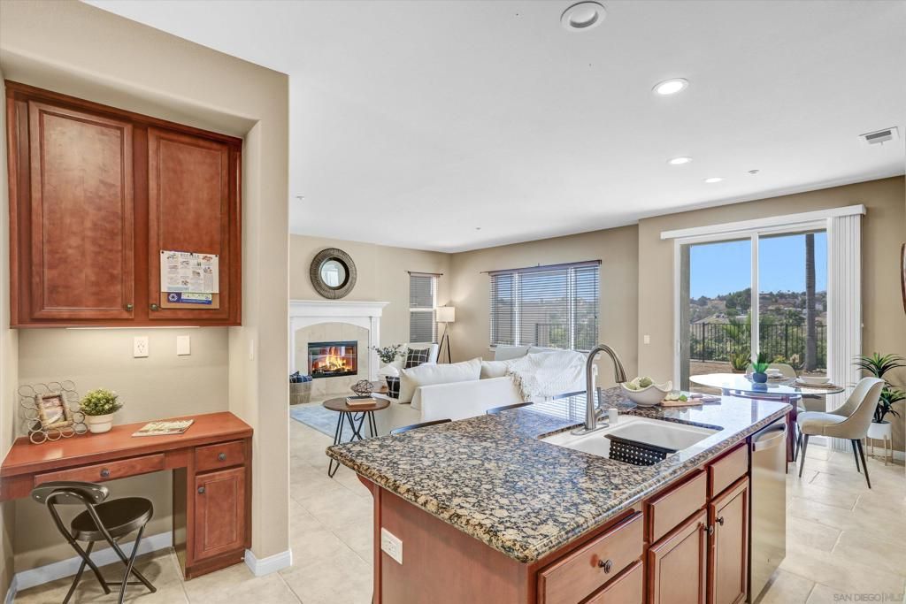 Dining room, Fireplace, Interior, Kitchen, Living room, Recessed Lighting