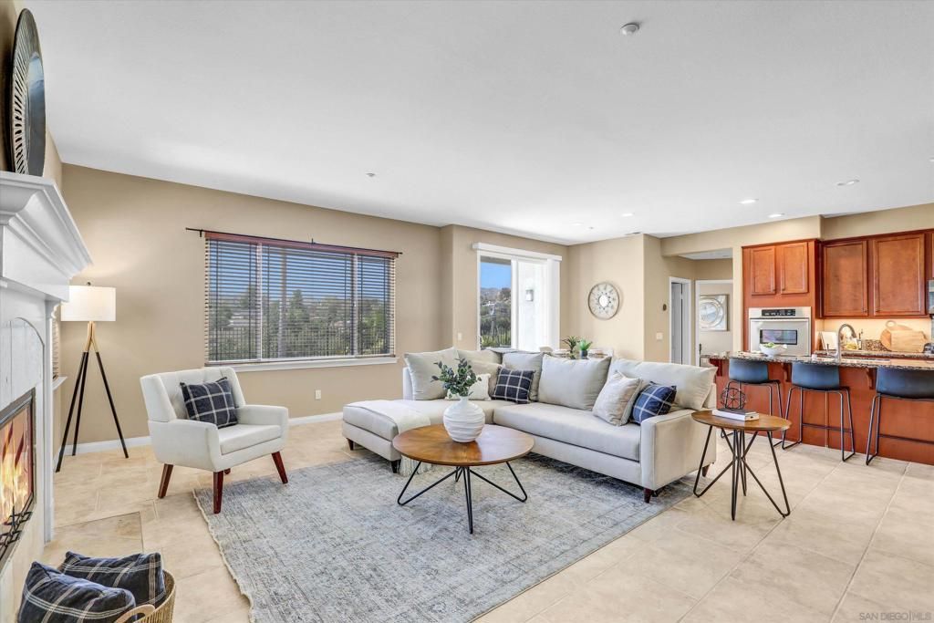 Fireplace, Interior, Kitchen, Living room, Recessed Lighting