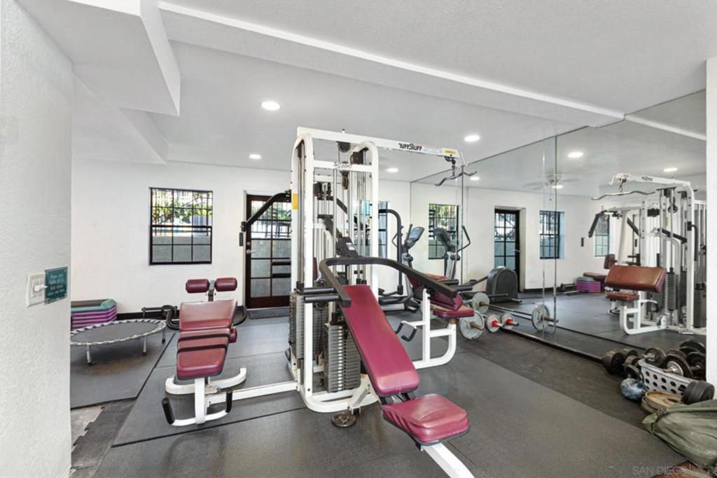 Fitness Equipment, Gym, Interior, Recessed Lighting