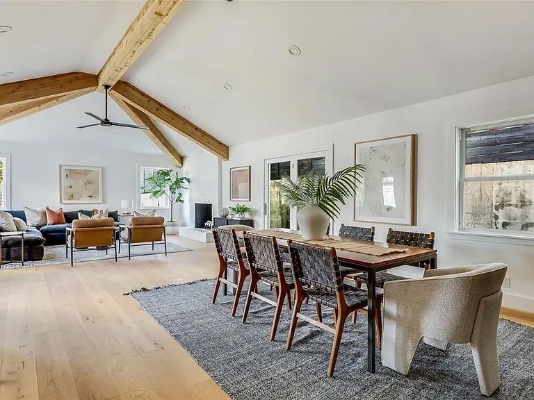 Dining room, Interior, Living room, Wooden Beams, Wood Texture Flooring