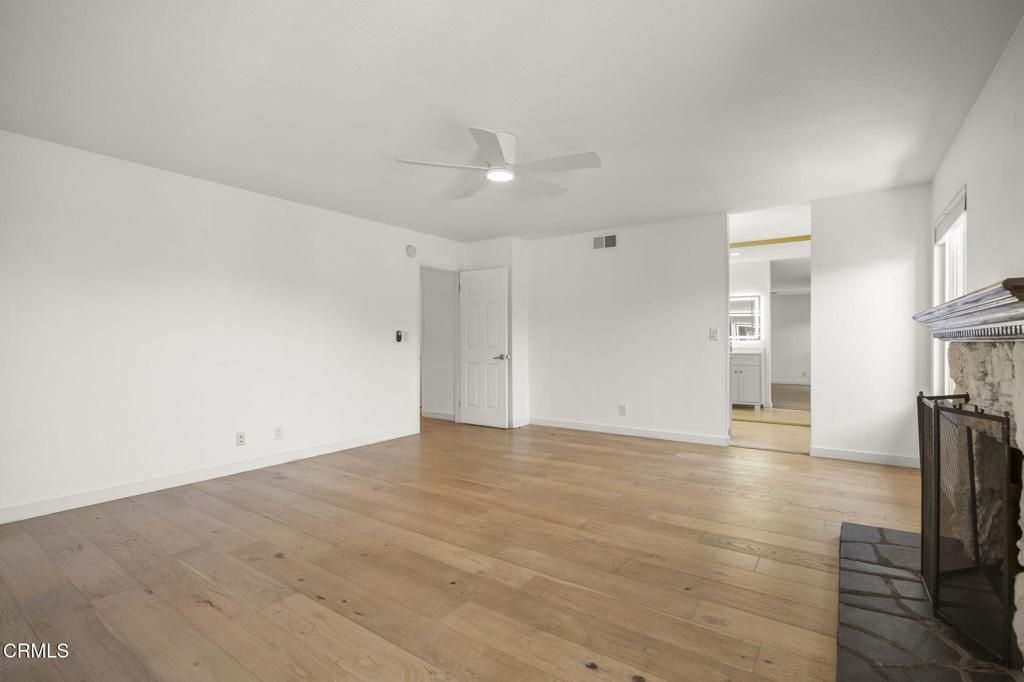 Empty room, Fireplace, Interior, Wood Texture Flooring