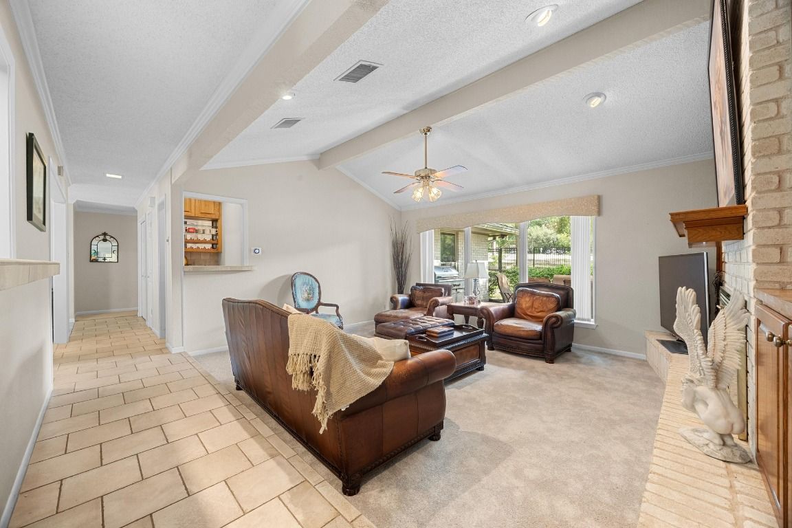 Fireplace, Interior, Living room, Recessed Lighting