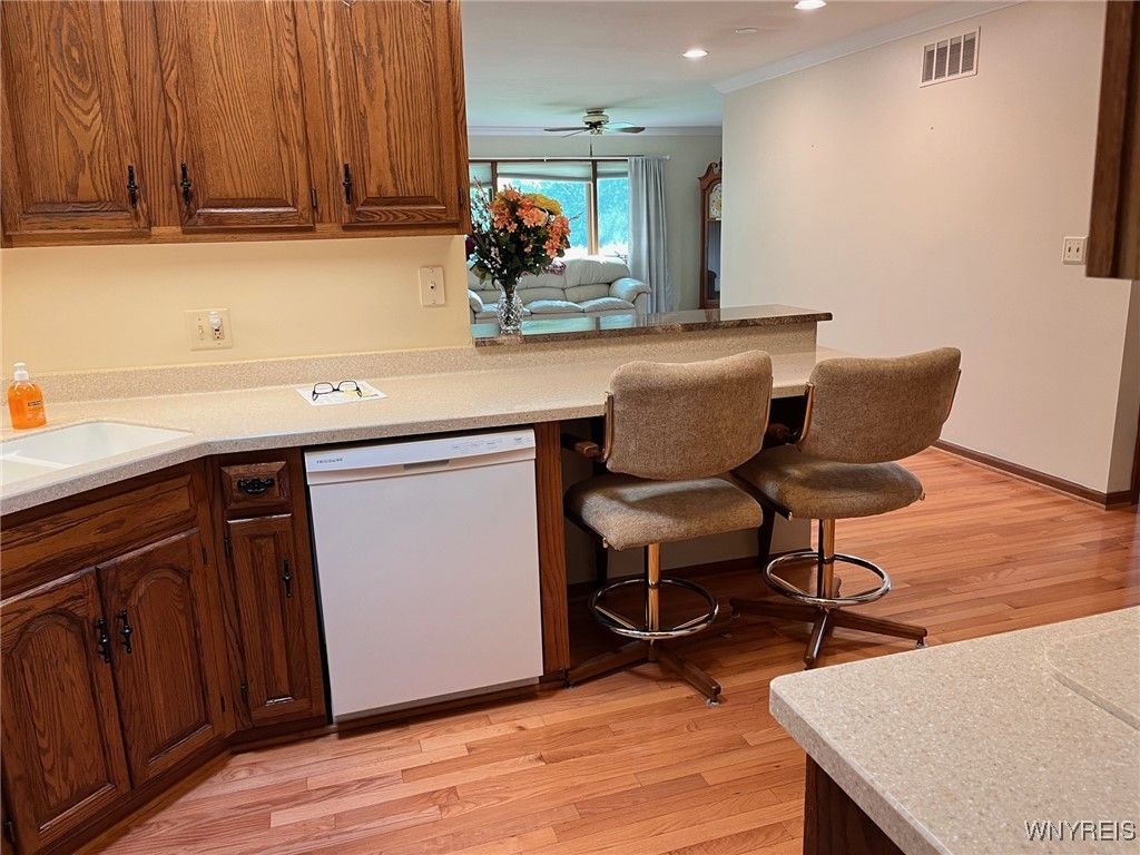 Interior, Kitchen, Recessed Lighting, Wood Texture Flooring