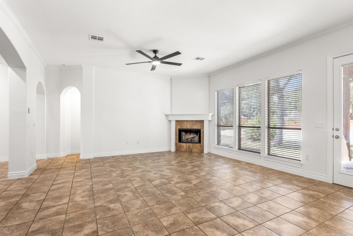 Empty room, Fireplace, Interior
