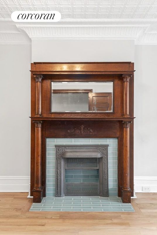 Fireplace, Interior, Wood Texture Flooring