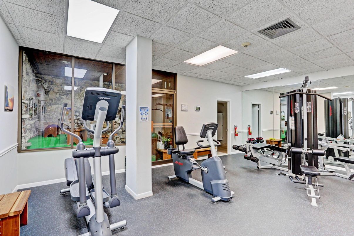 Fitness Equipment, Gym, Interior, Recessed Lighting