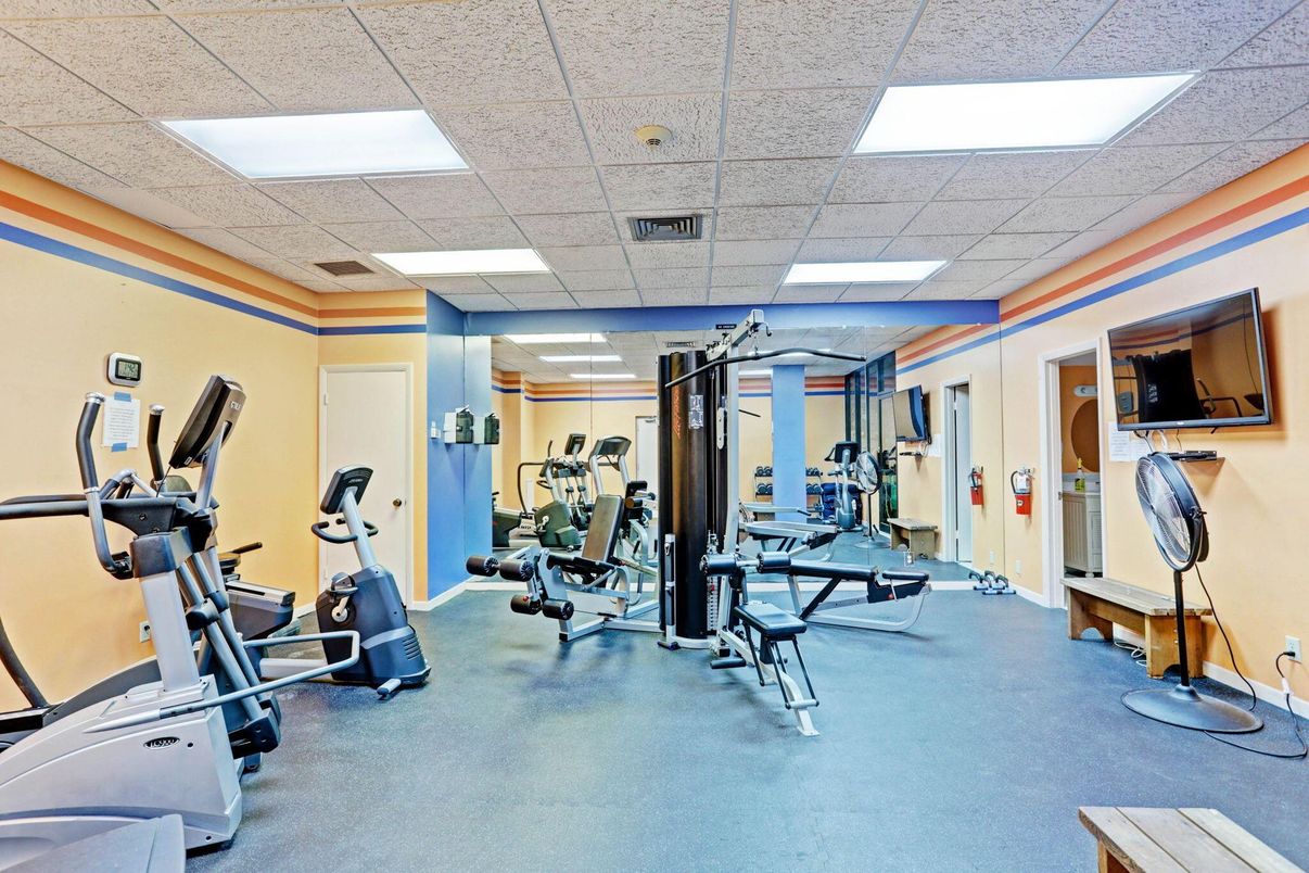 Fitness Equipment, Gym, Interior, Recessed Lighting