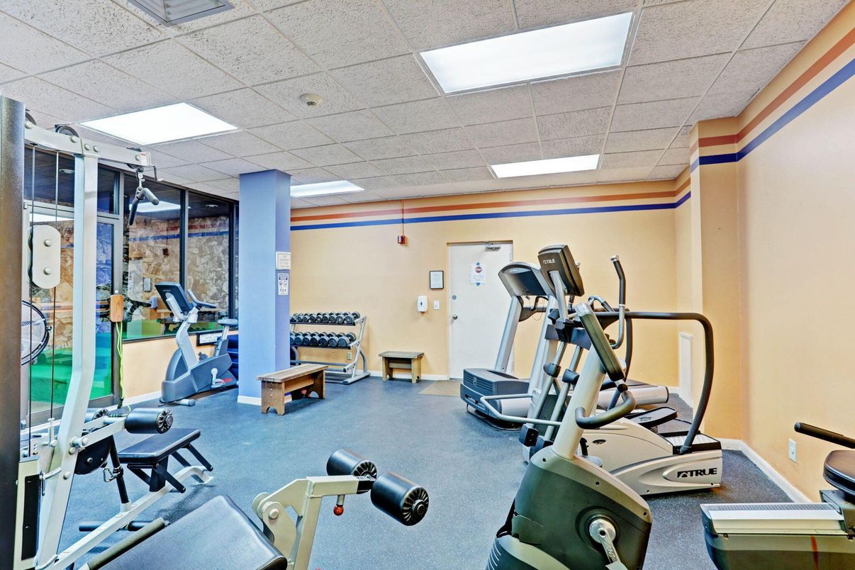 Fitness Equipment, Gym, Interior, Recessed Lighting
