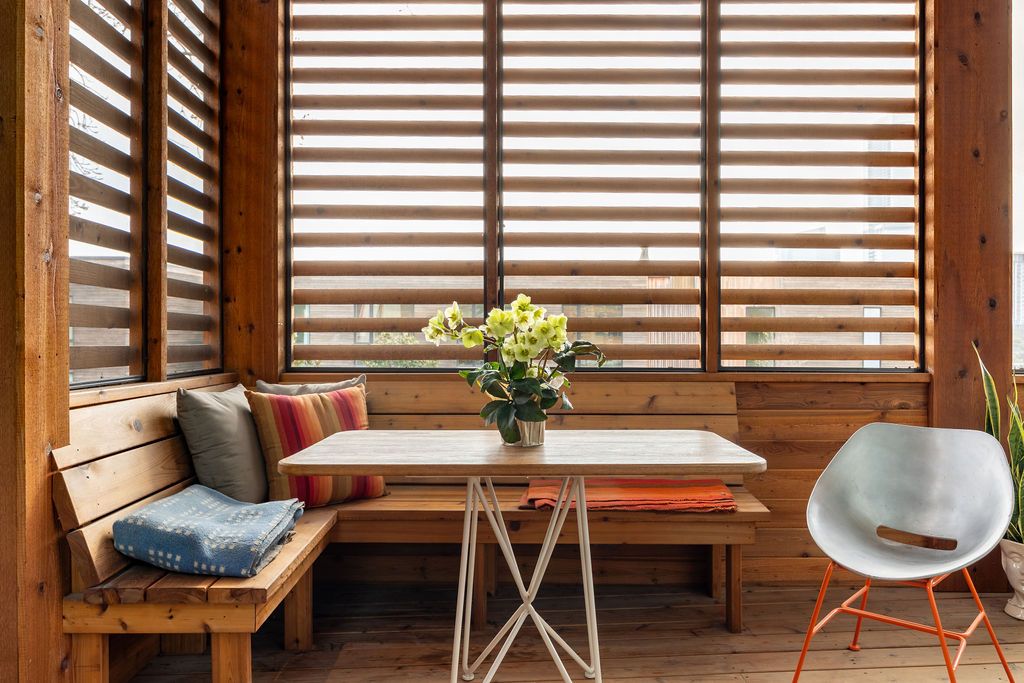 Dining room, Interior, Wood Texture Flooring, Wooden Walls