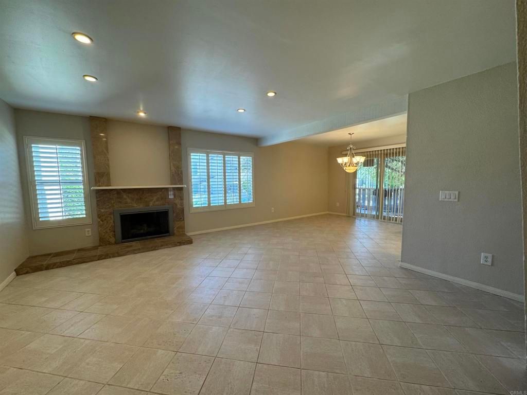 Chandelier, Empty room, Fireplace, Interior, Recessed Lighting