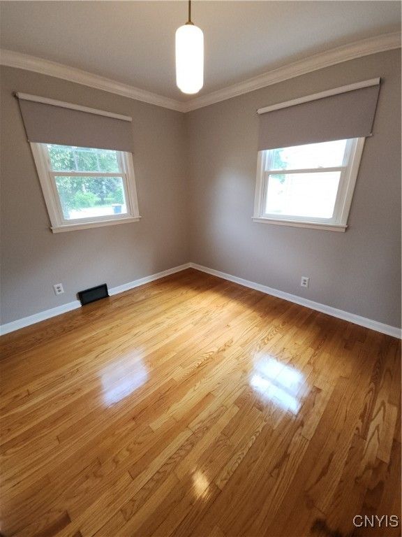 Empty room, Interior, Pendant Lights, Wood Texture Flooring
