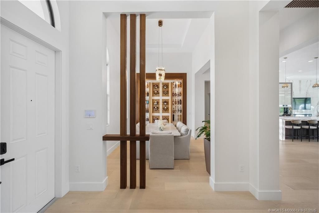 Dining room, Interior, Kitchen, Pendant Lights, Wood Texture Flooring