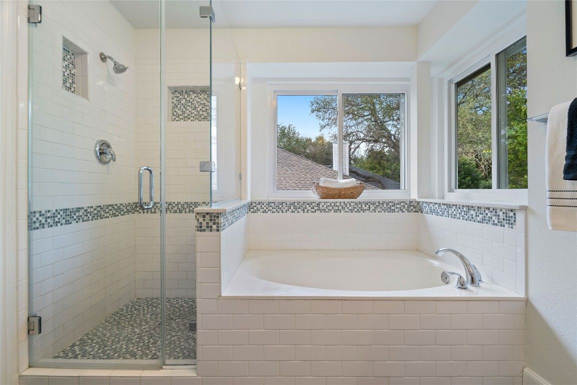 Bathroom, Glass Shower, Interior, Pendant Lights