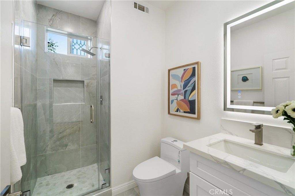 Bathroom, Glass Shower, Interior, Marble Walls