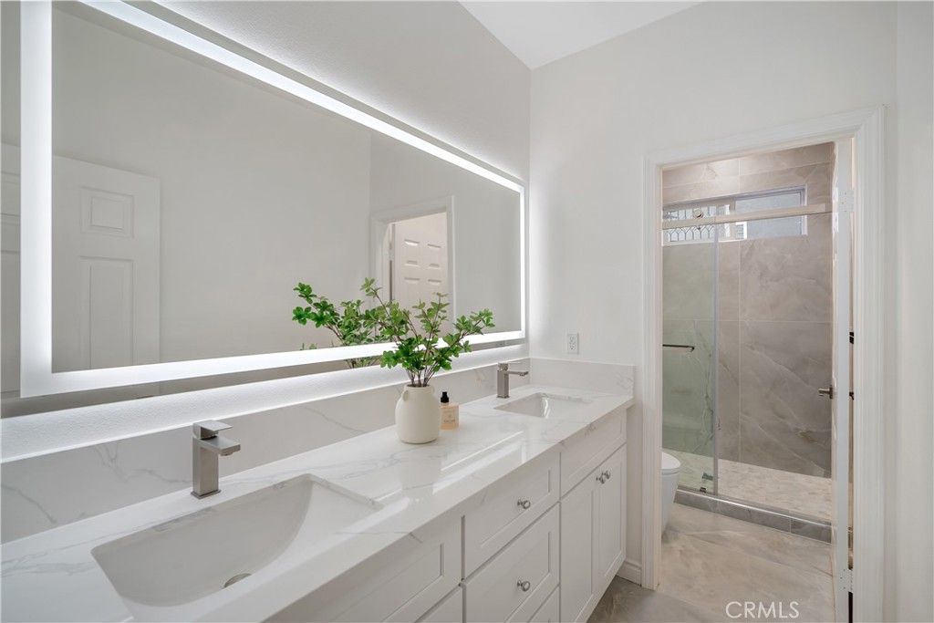 Bathroom, Dual Sink Vanities, Glass Shower, Interior