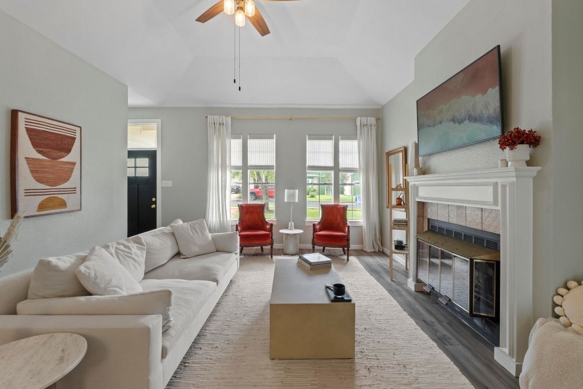 Fireplace, Interior, Living room, Wood Texture Flooring