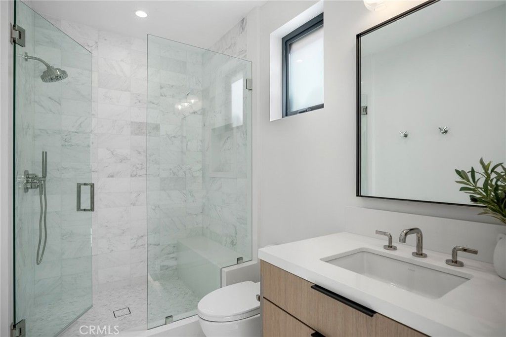 Bathroom, Glass Shower, Interior, Marble Walls, Recessed Lighting