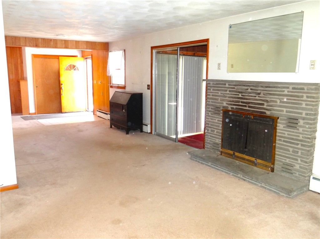 Empty room, Fireplace, Interior, Wooden Walls