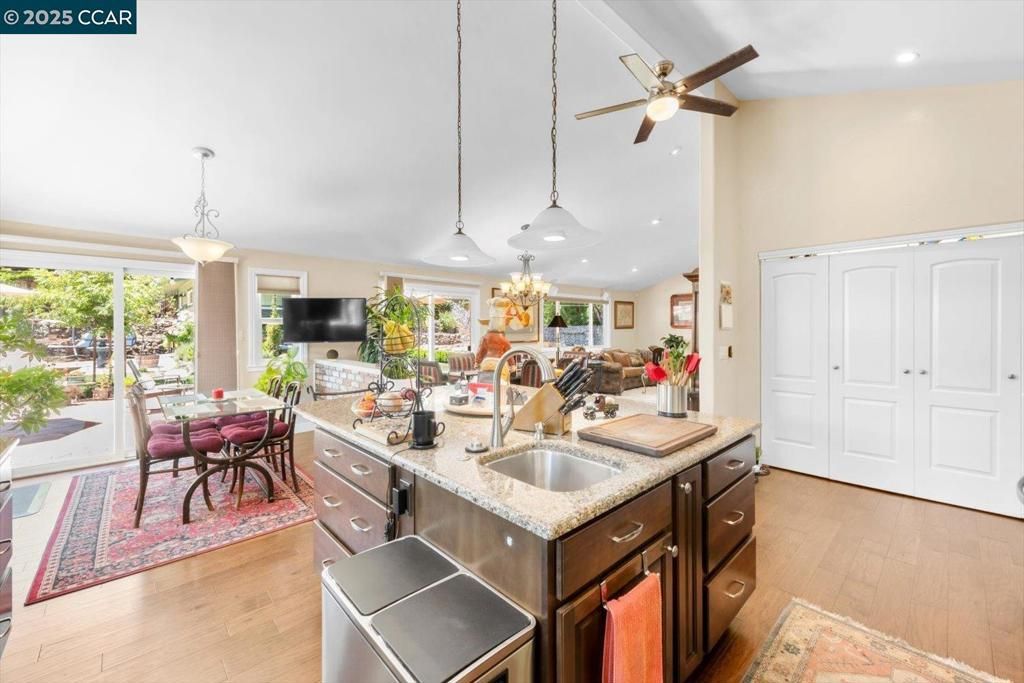 Chandelier, Dining room, Interior, Pendant Lights, Recessed Lighting, Wood Texture Flooring