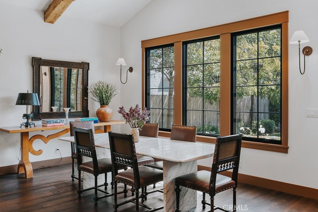 Dining room, Interior, Wooden Beams, Wood Texture Flooring