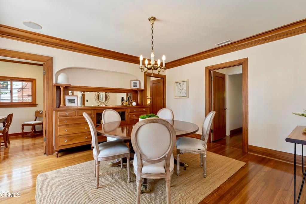 Chandelier, Dining room, Interior, Wood Texture Flooring