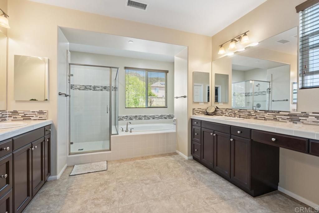 Bathroom, Dual Sink Vanities, Glass Shower, Interior