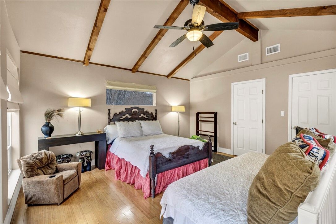Bedroom, Interior, Wooden Beams, Wood Texture Flooring