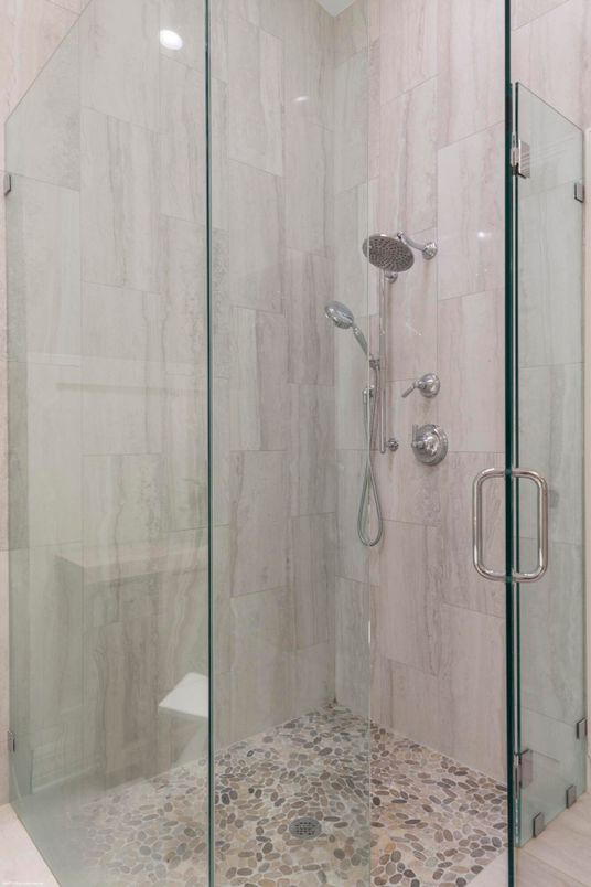 Bathroom, Glass Shower, Interior, Marble Walls