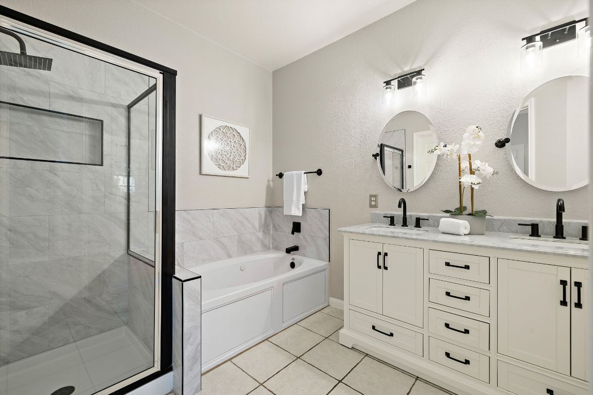 Bathroom, Dual Sink Vanities, Glass Shower, Interior