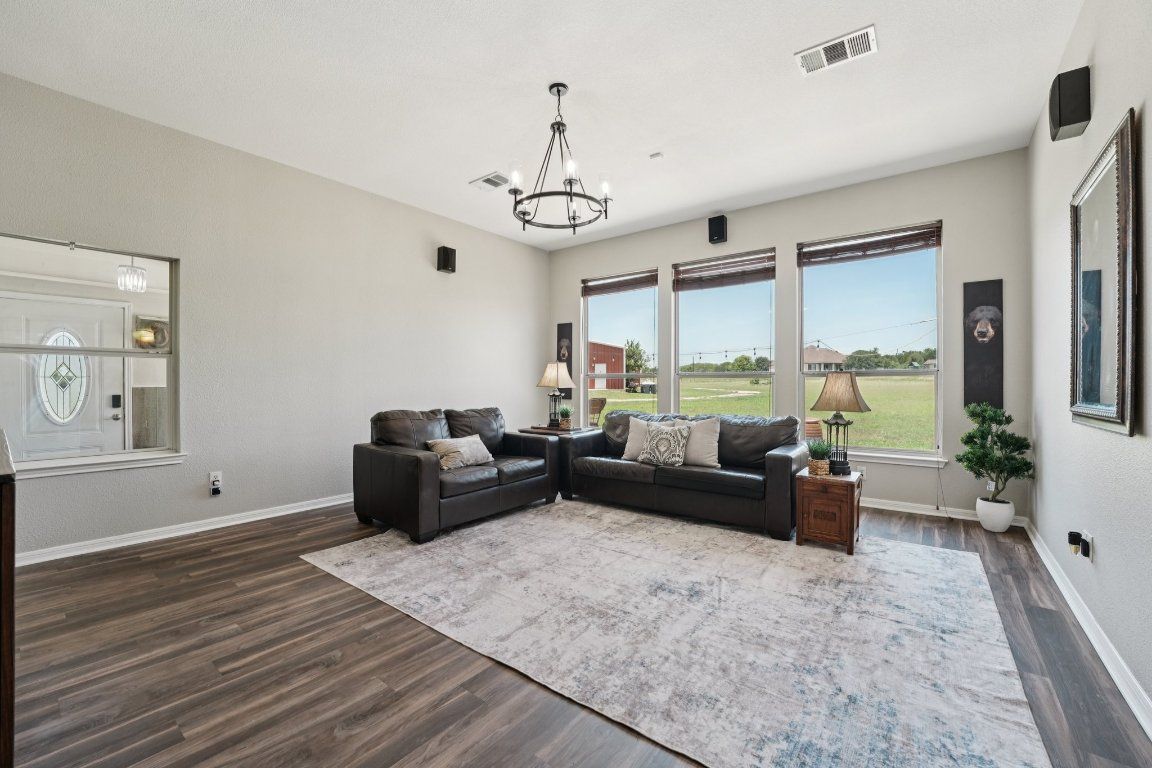 Chandelier, Interior, Living room, Pendant Lights, Wood Texture Flooring