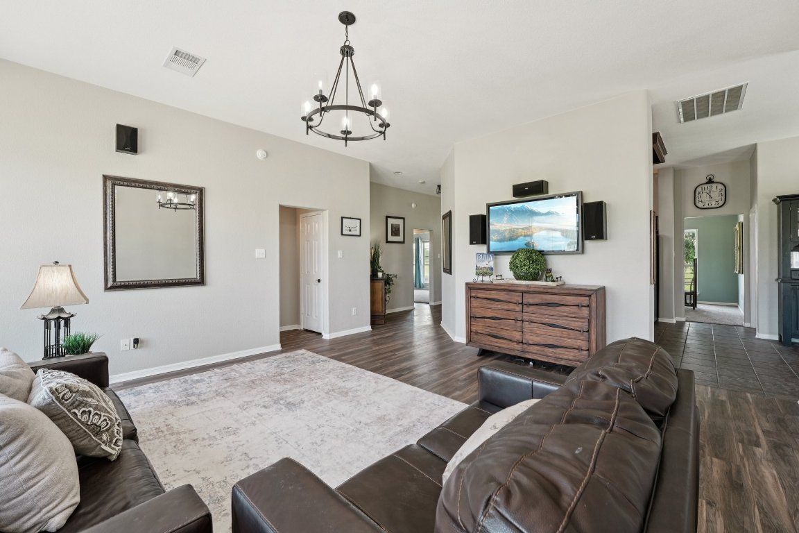 Chandelier, Interior, Living room, Wood Texture Flooring