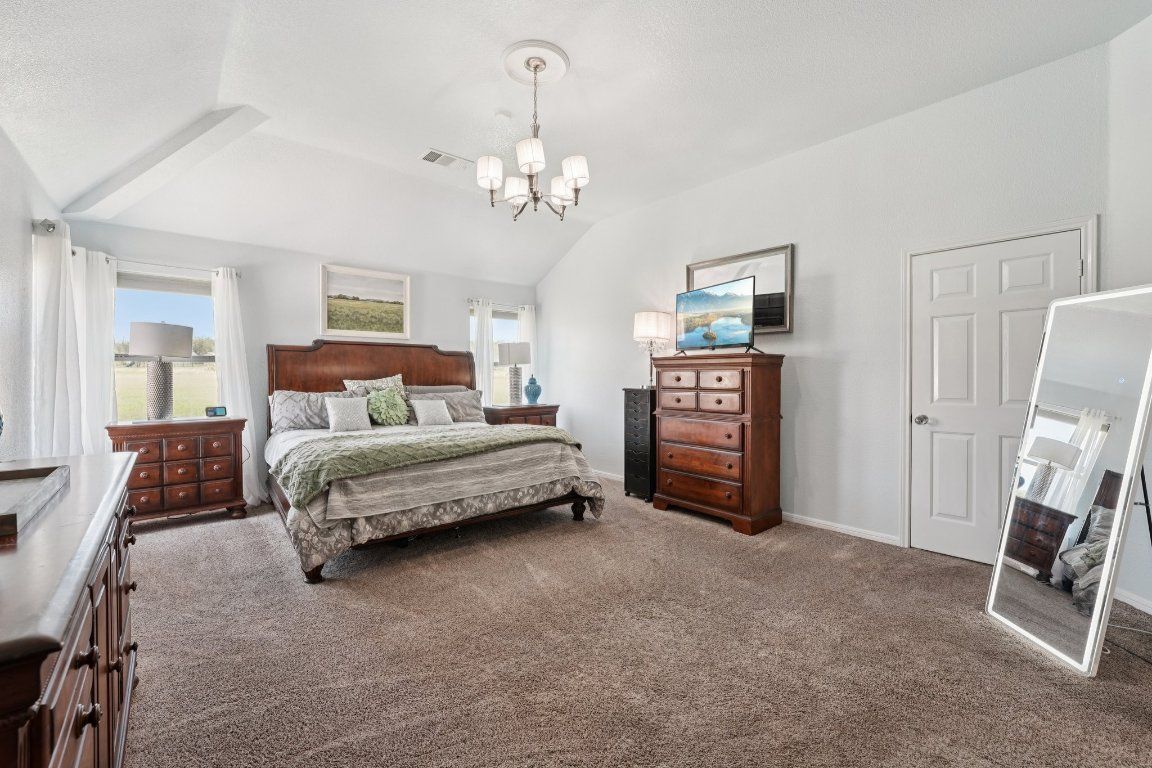 Bedroom, Chandelier, Interior