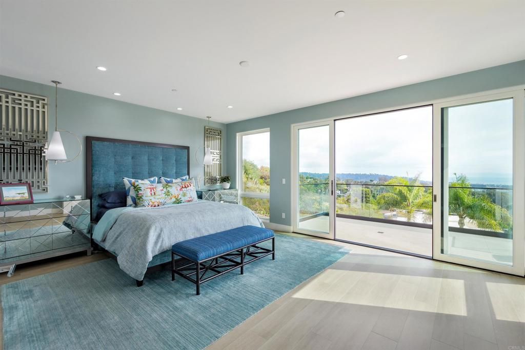 Bedroom, Interior, Pendant Lights, Recessed Lighting, Wood Texture Flooring