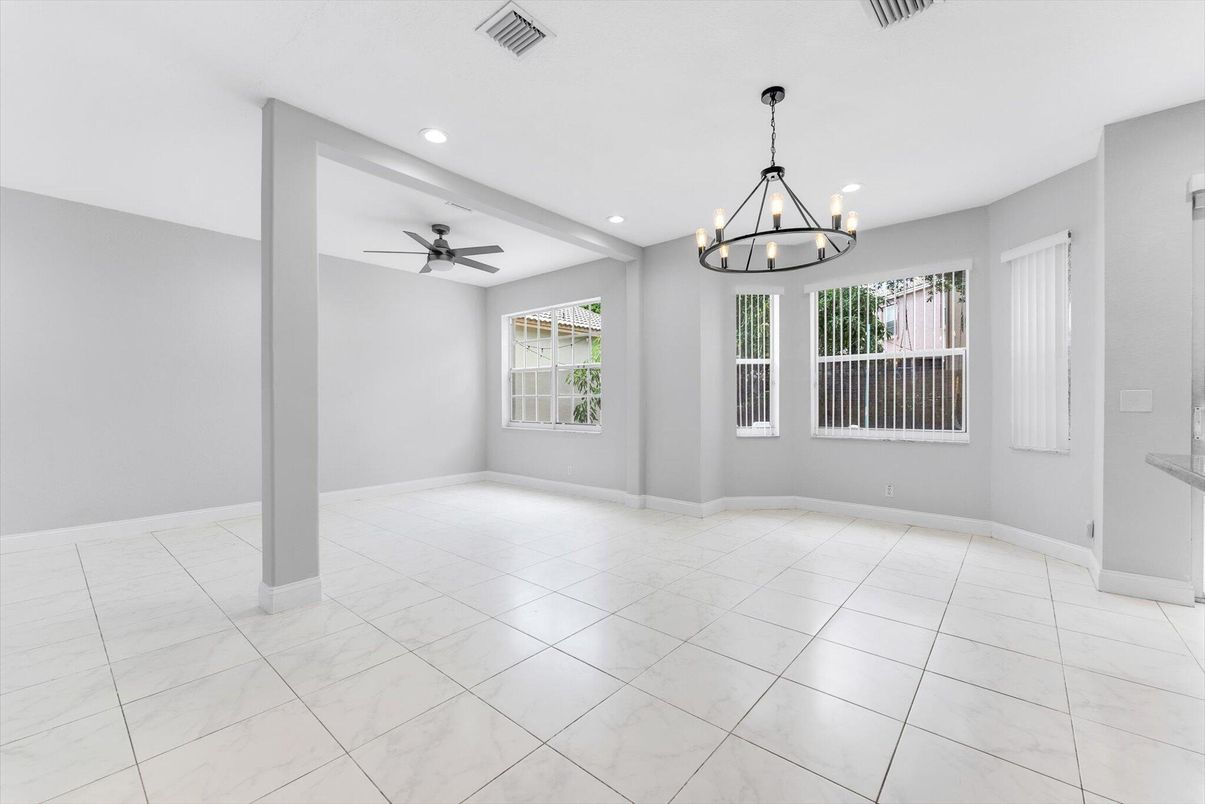 Chandelier, Empty room, Interior, Marble, Recessed Lighting