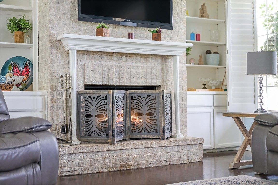 Fireplace, Interior, Wood Texture Flooring