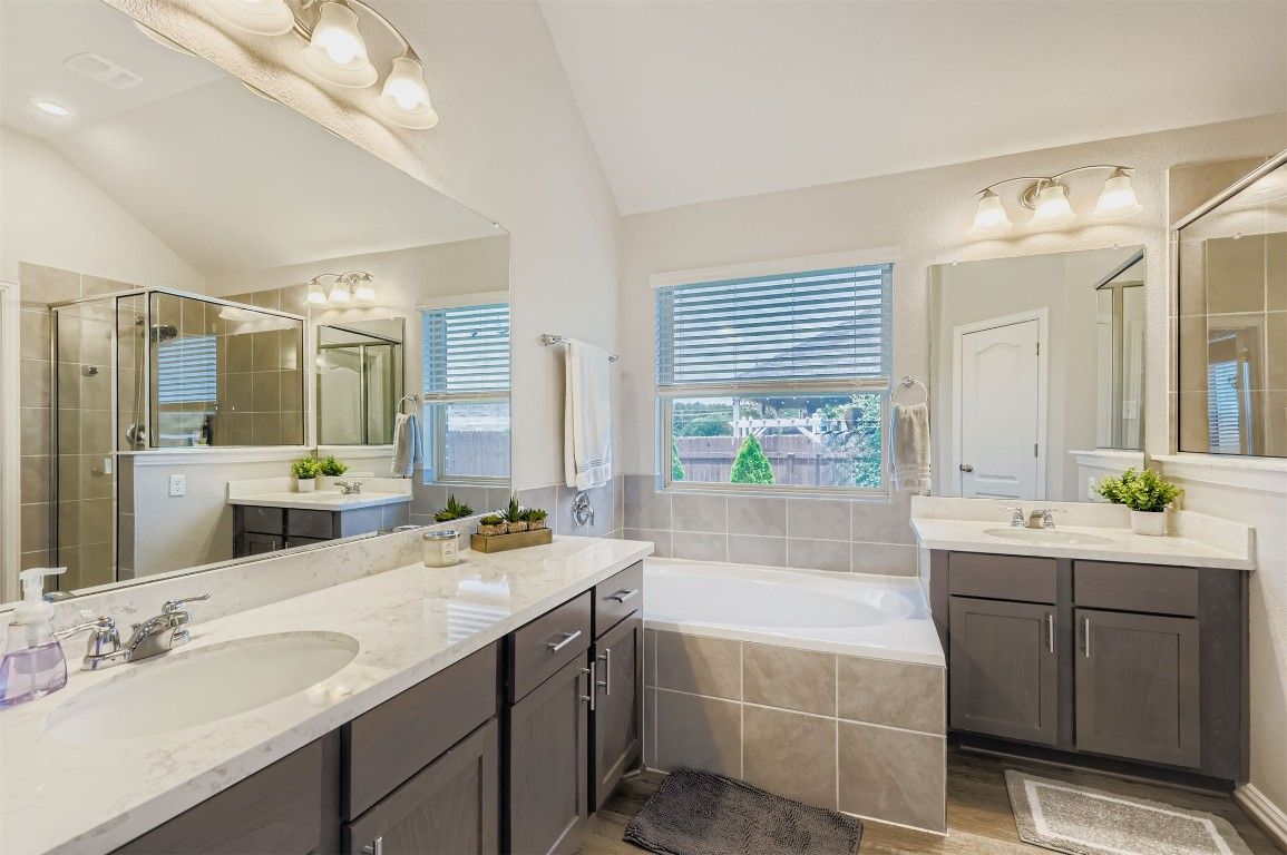 Bathroom, Dual Sink Vanities, Glass Shower, Interior