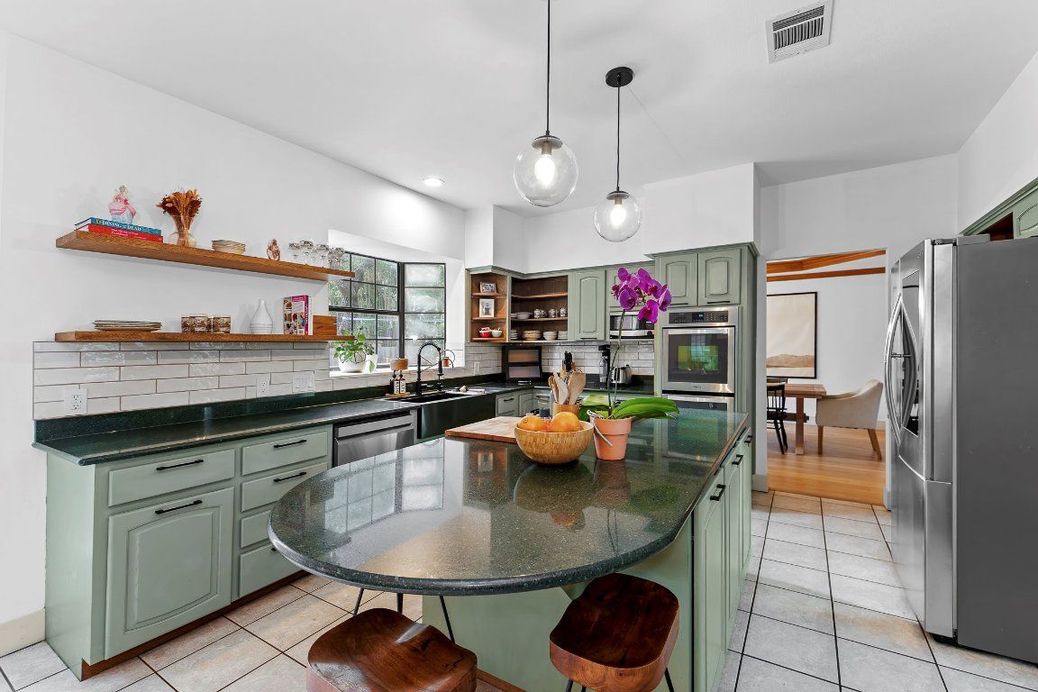 Interior, Kitchen, Pendant Lights, Recessed Lighting, Stainless Steel Appliances