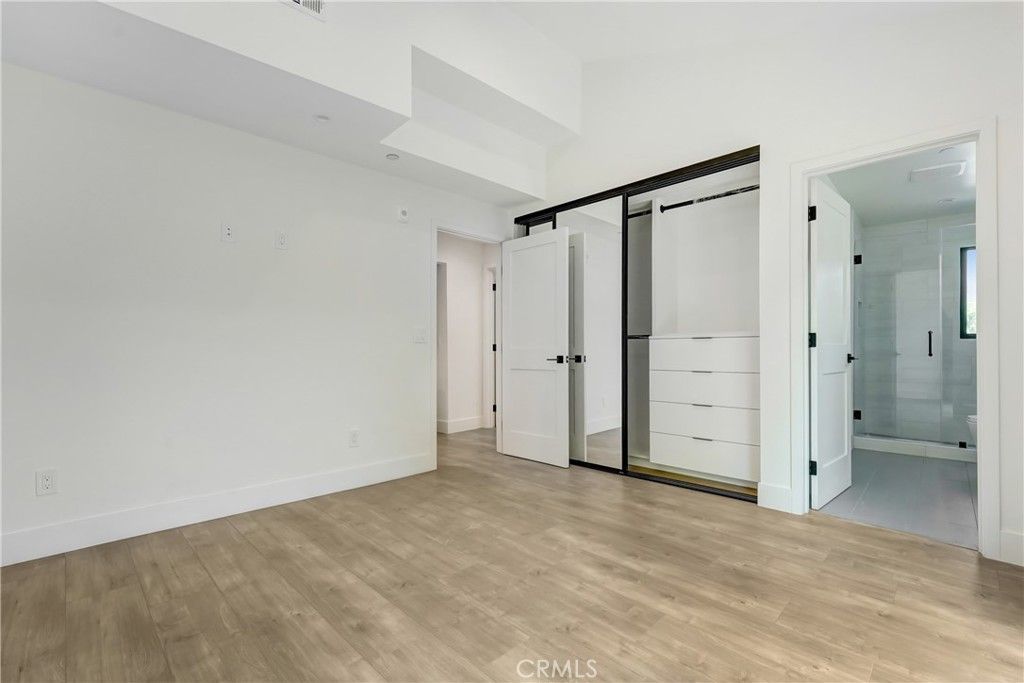 Bathroom, Empty room, Glass Shower, Interior, Wood Texture Flooring