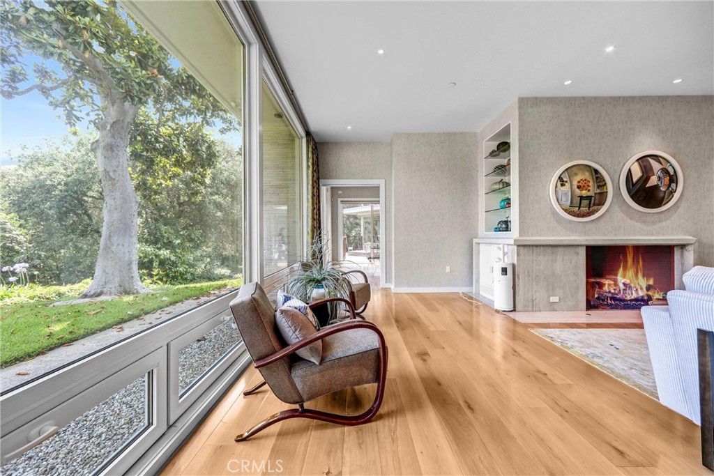 Fireplace, Interior, Recessed Lighting, Wood Texture Flooring