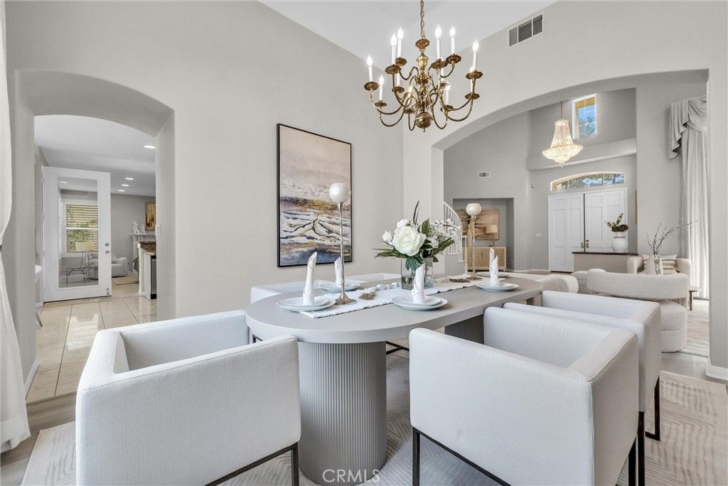 Chandelier, Dining room, Interior, Recessed Lighting