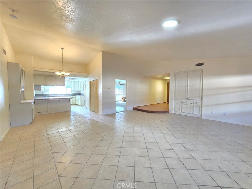 Chandelier, Empty room, Interior, Kitchen, Recessed Lighting