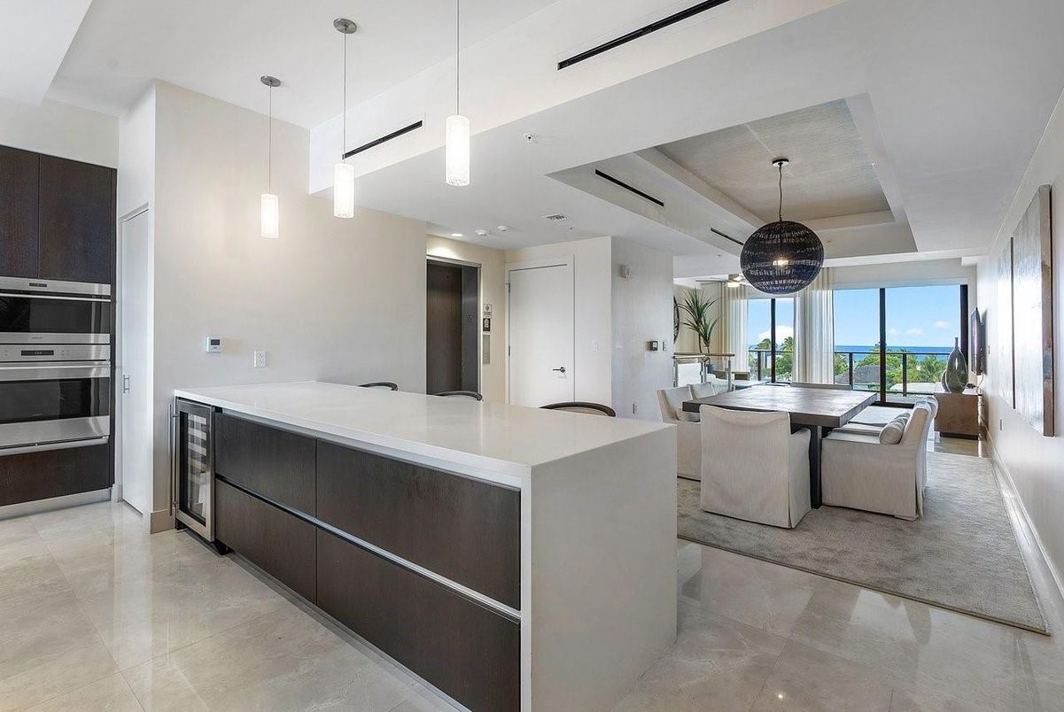 Dining room, Interior, Kitchen, Living room, Pendant Lights, Recessed Lighting, Stainless Steel Appliances, Water