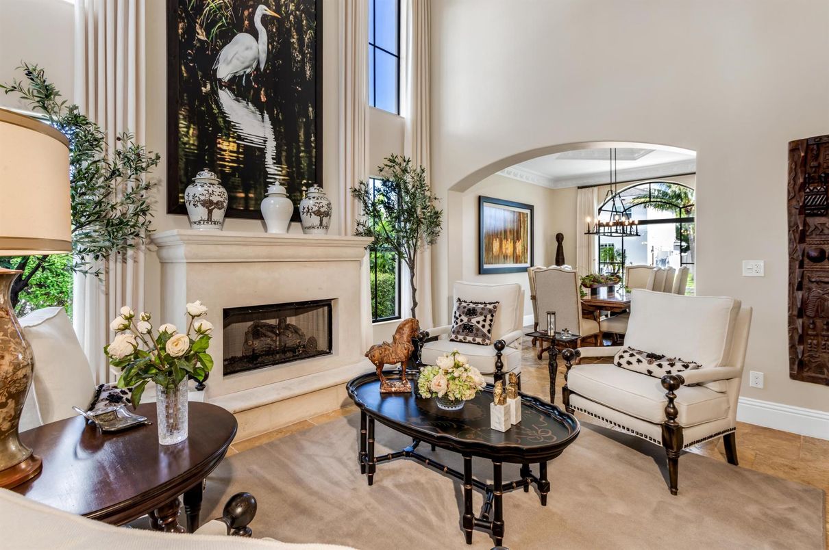 Chandelier, Dining room, Fireplace, Interior, Living room