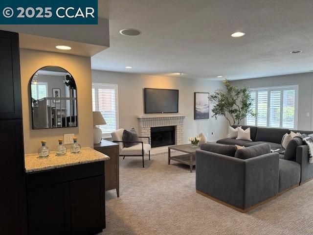 Fireplace, Interior, Living room, Recessed Lighting