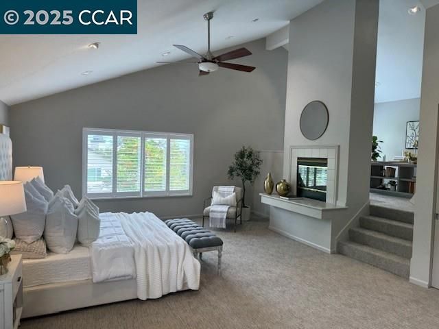 Bedroom, Fireplace, Interior, Recessed Lighting