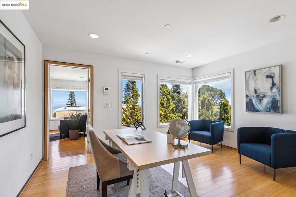 Home Office, Interior, Recessed Lighting, Water, Wood Texture Flooring