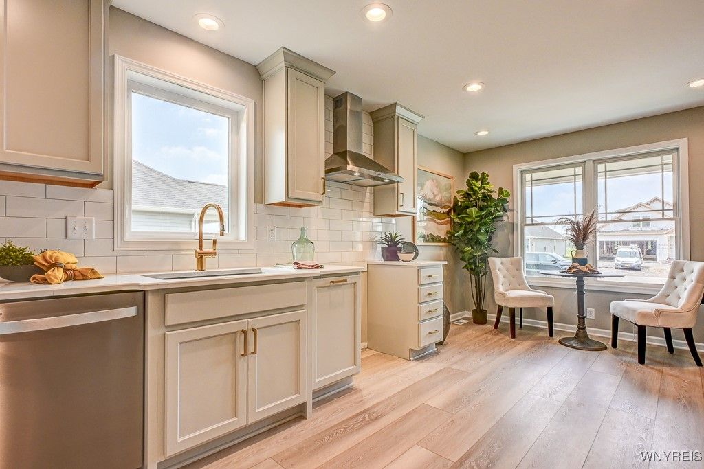 Interior, Kitchen, Recessed Lighting, Wood Texture Flooring